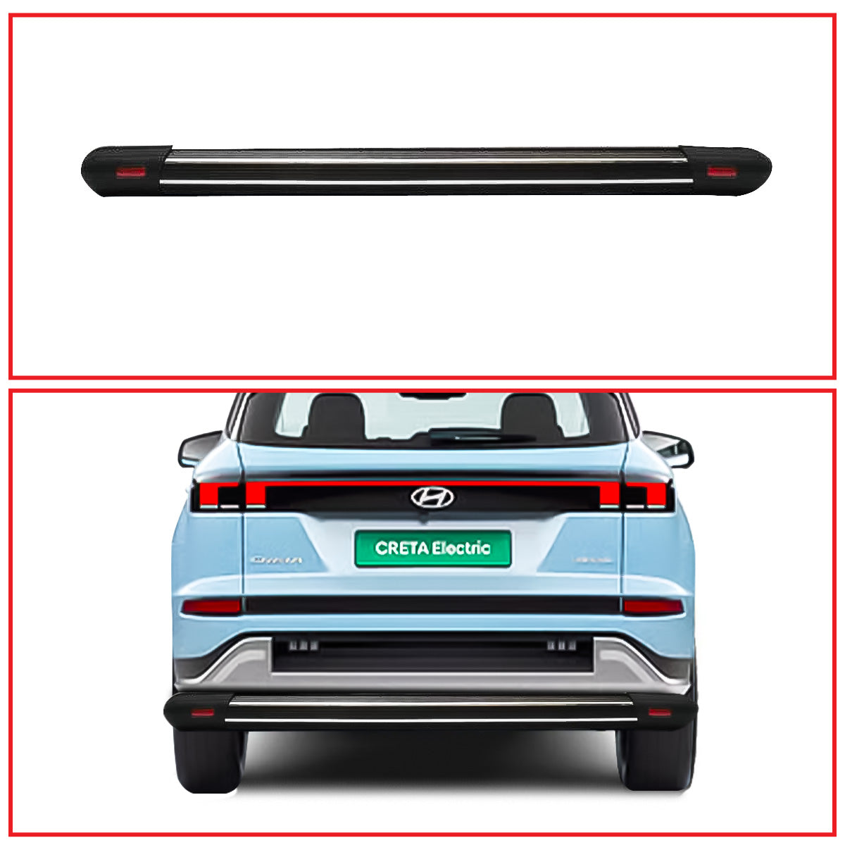 Creta Electric 2025 Rear Bumper Guards – Aluminum Candid Design