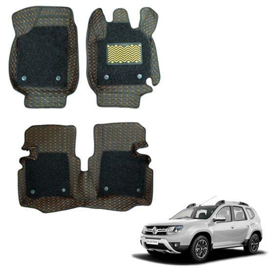 Renault Duster Illustrious 7D Foot Mats - Black/Tan Colour