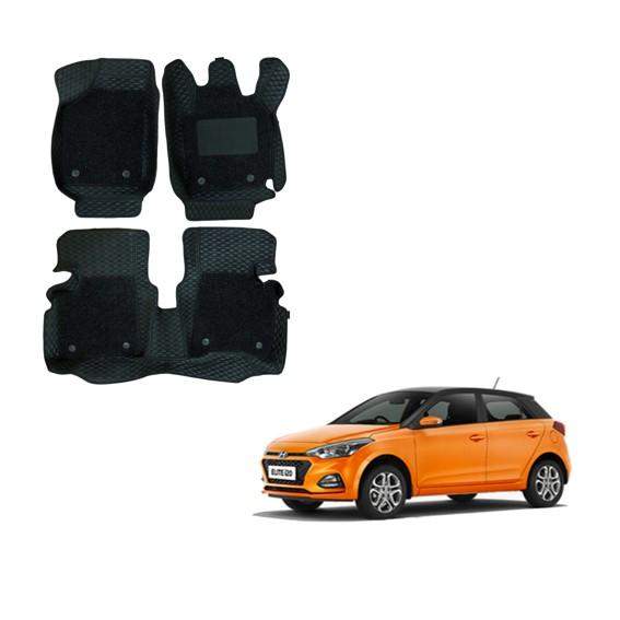 Hyundai Elite i-20 (2018-2019) Illustrious 7D Foot Mattress - Black Colour