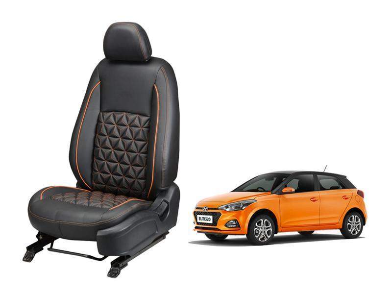 Hyundai Elite i-20 (2018-2019) Nappa Leather Seat Cover in Diamond-Cut Series