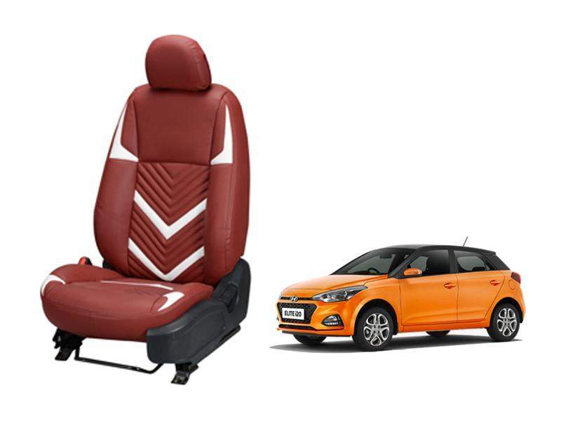 Hyundai Elite i-20 (2018-2019) Art Leather Seat Cover in Zig-Zag Design