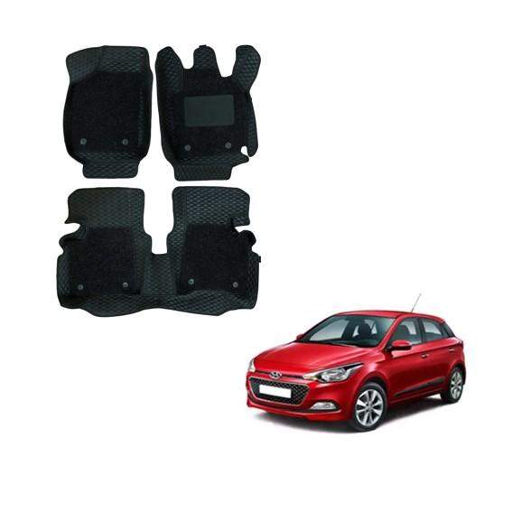 Hyundai Elite i-20 (2014-17) Luxurious 7D Foot Mattress - Black Colour