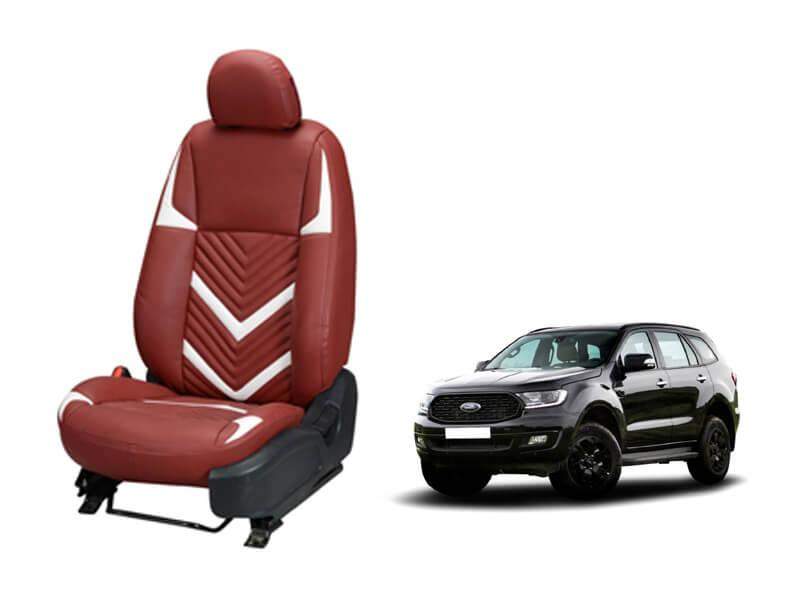 Ford Endeavour (2017) and Onwards Art Leather Seat Cover in Zig-Zag Design