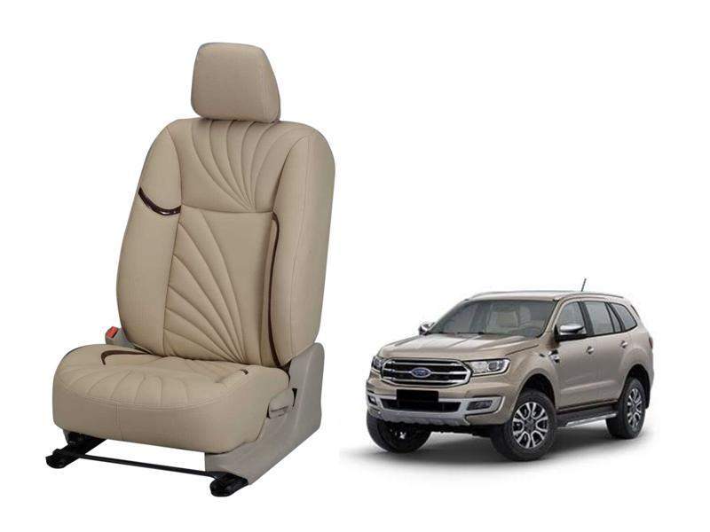 Ford Endeavour Nappa Leather Seat Cover - Dove Design