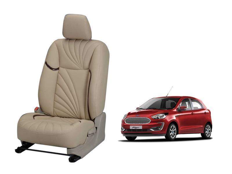 Ford Figo Nappa Leather Seat Cover - Dove Design | DriveStylish
