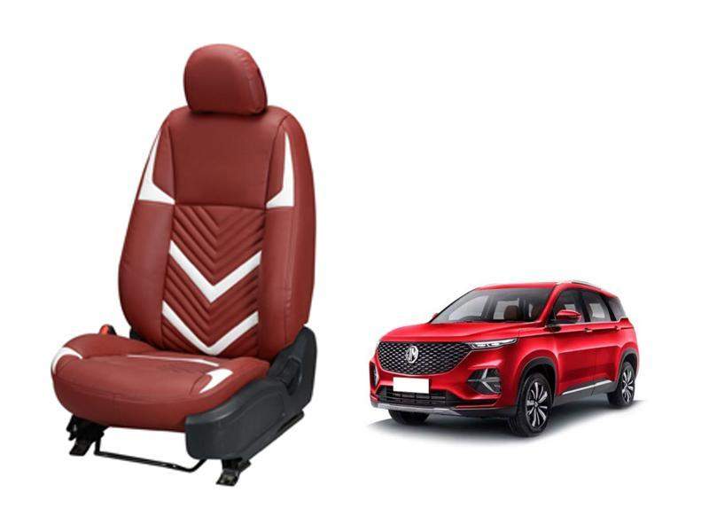 MG Hector+ Zig Zag SERIES 3D CUSTOM ART LEATHER CAR SEAT COVERS