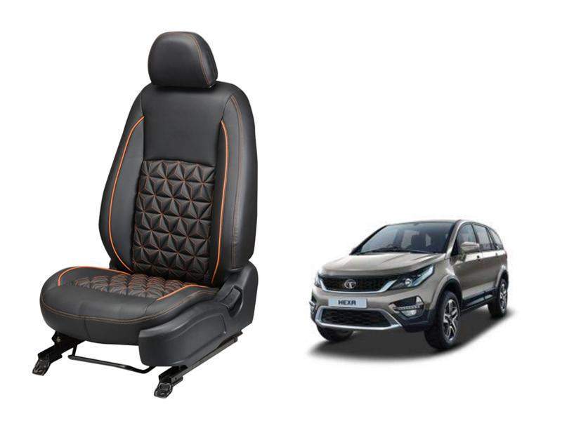 Tata Hexa Diamond Series 3D Custom Nappa Leather Car Seat Covers