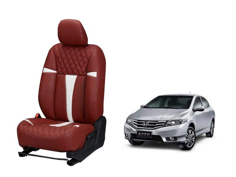 Honda City i-VTEC (2010) Art Leather Seat Cover - Racing Design