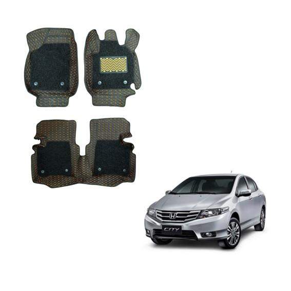 Honda City i-VTEC (2010) Luxurious 7D Mats - Silver/Tan Colour
