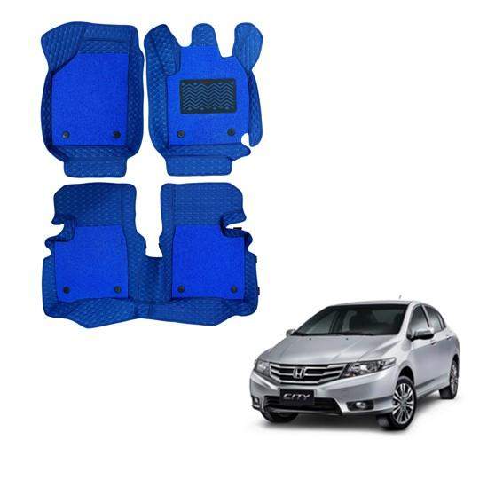 Honda City i-VTEC (2010) Superior 7D Foot Mats - Blue Colour