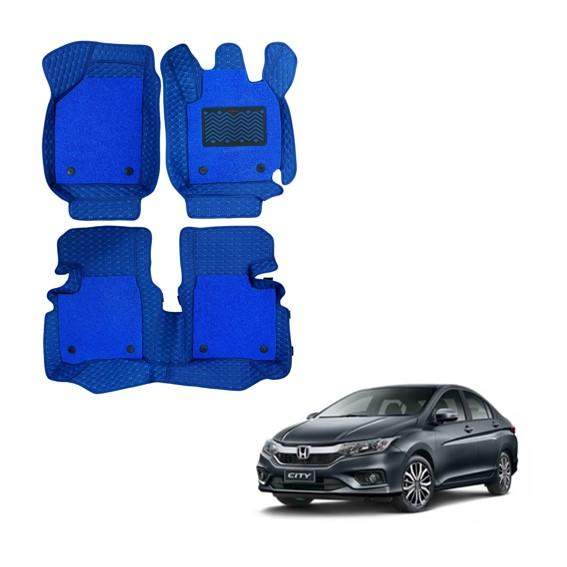 Honda City (2017) Premium 7D Foot Mats - Blue Colour