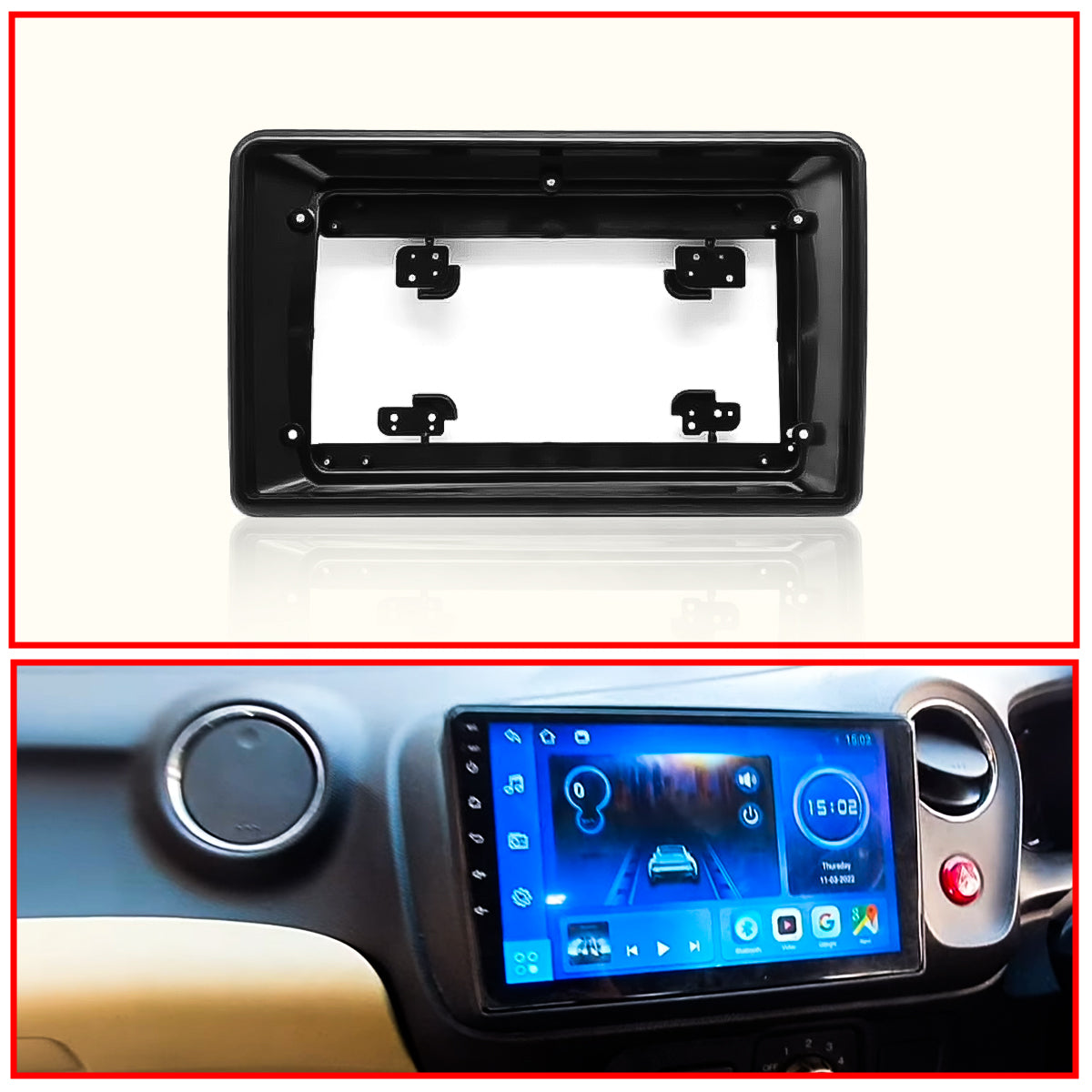 Honda Amaze 2012-2016 android stereo frame 9 inch With Socket and Canbus