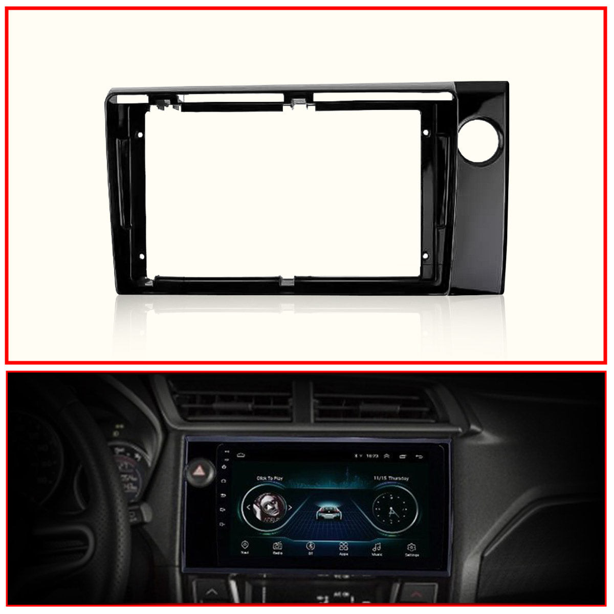 Honda Amaze 2016-2018 android stereo frame 9 inch With Socket and Canbus