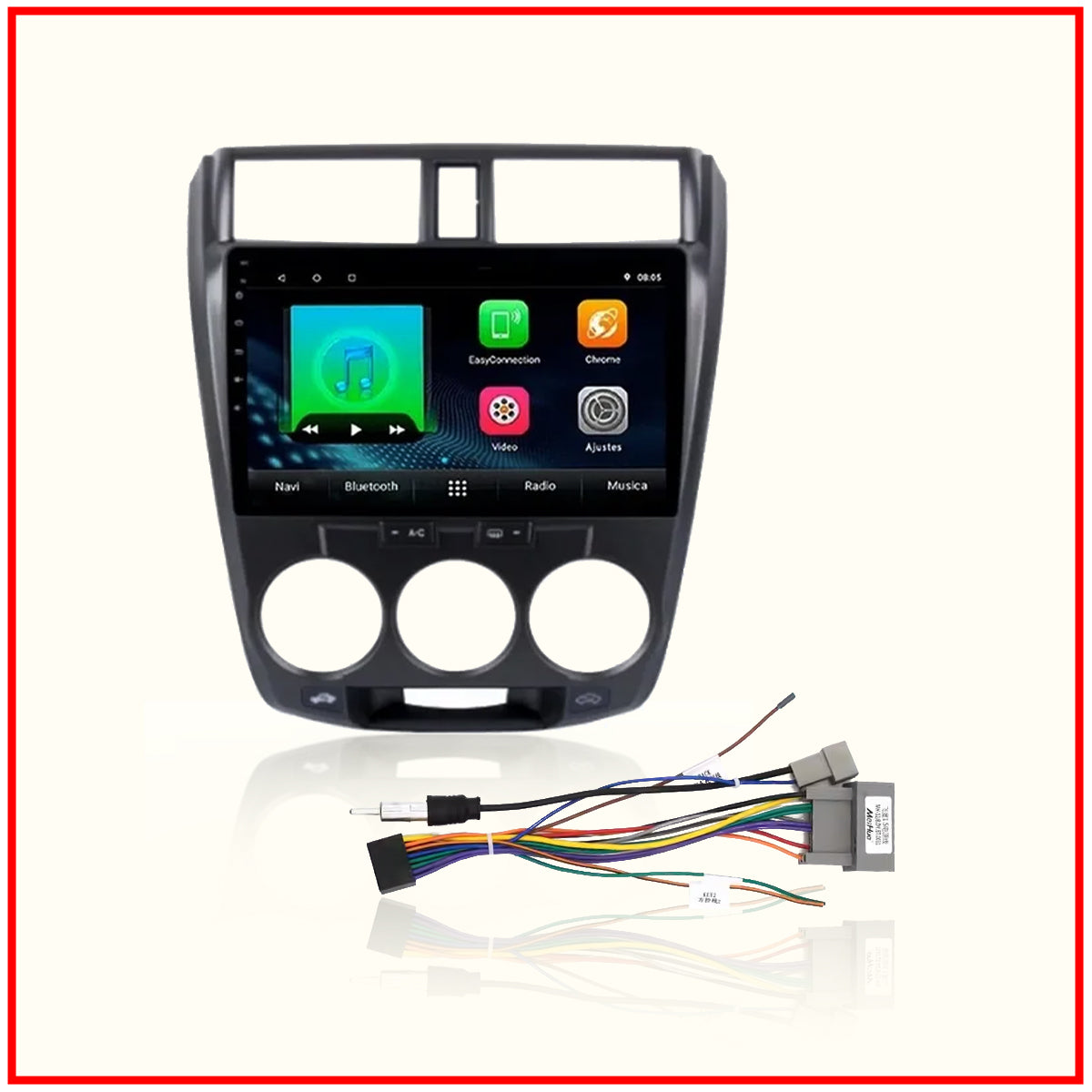 Honda City 2008-2013 android stereo frame 9 inch With Socket