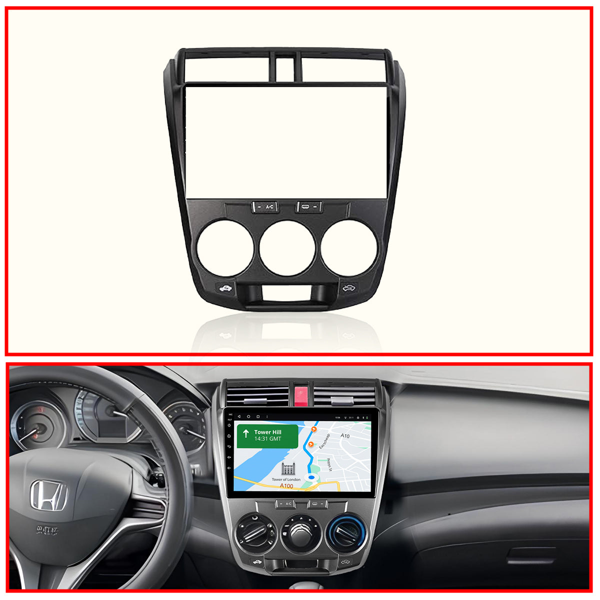 Honda City 2008-2013 android stereo frame 9 inch With Socket