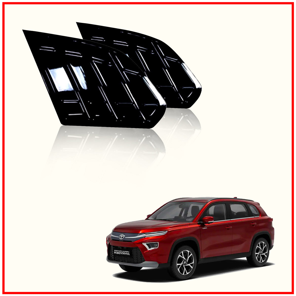 Hyryder Rear Window Side Louvers || Glossy Black Finish