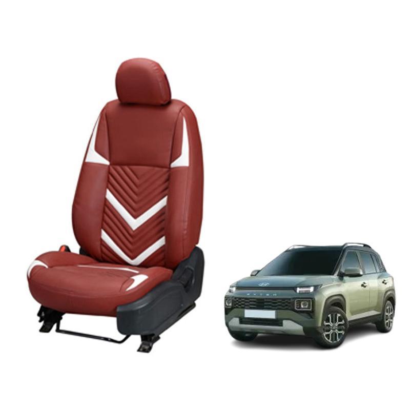 Hyundai Exter Art Leather Seat Cover in Zig-Zag Design