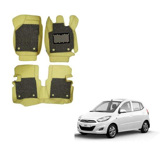 Drivestylish Luxury 7D Car Mats for Hyundai I-10- Beige Colour