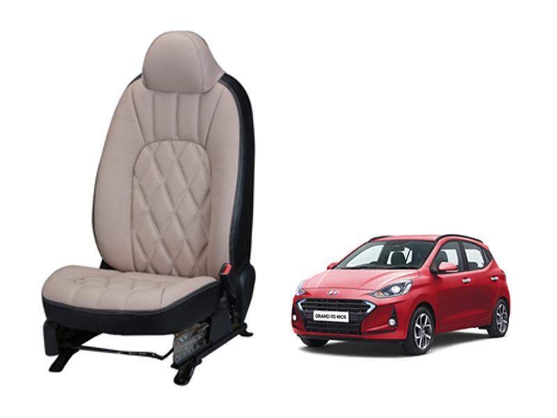 Hyundai Grand i10 Nios Art Leather Seat Cover - Threading Design