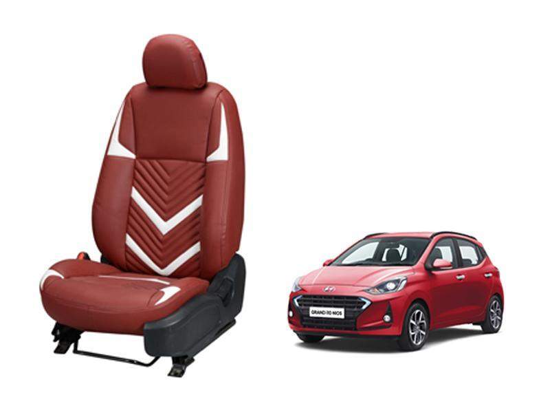 Hyundai Grand i10 Nios Art Leather Seat Cover in Zig-Zag Design