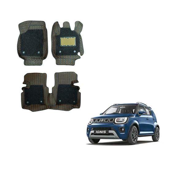Maruti Suzuki Ignis Deluxe Floor Mats - Silver/Tan Colour
