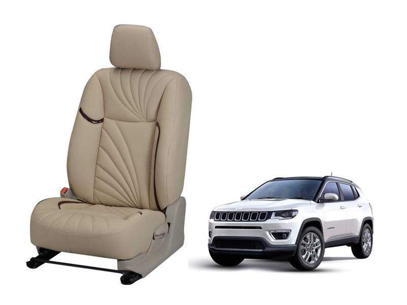 Jeep Compass Nappa Leather Seat Cover - Dove Design