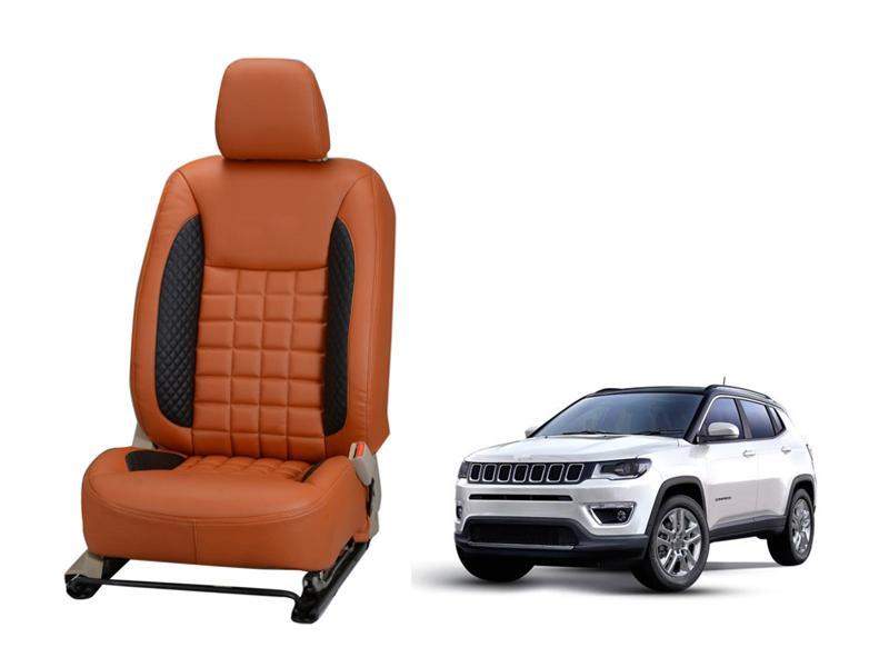 Jeep Compass Nappa Leather Seat Cover - Prism Design