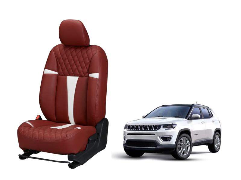 Jeep Compass Art Leather Seat Cover - Racing Design