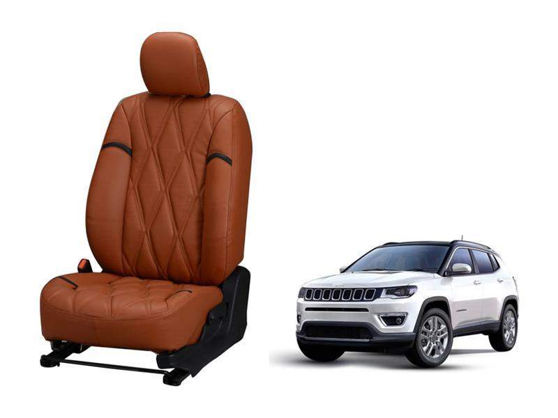 Jeep Compass Nappa Leather Seat Cover - Kite Design
