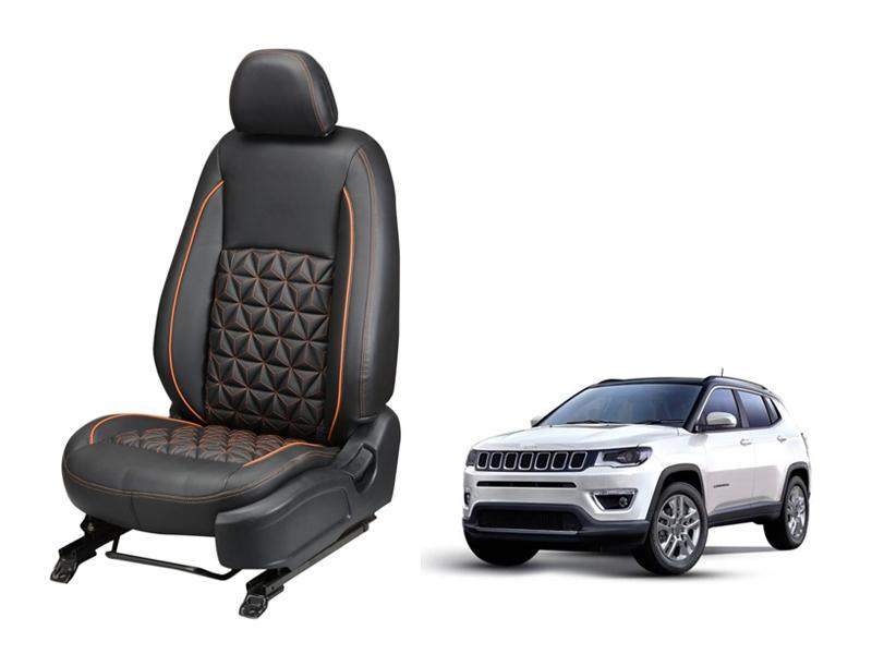 Jeep Compass Nappa Leather Seat Cover in Diamond-Cut Series