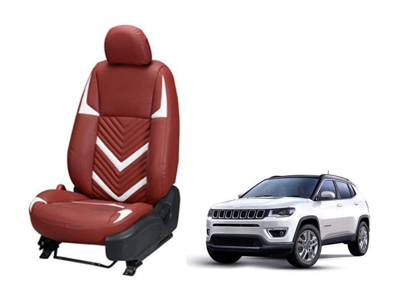Jeep Compass Art Leather Seat Cover in Zig-Zag Design
