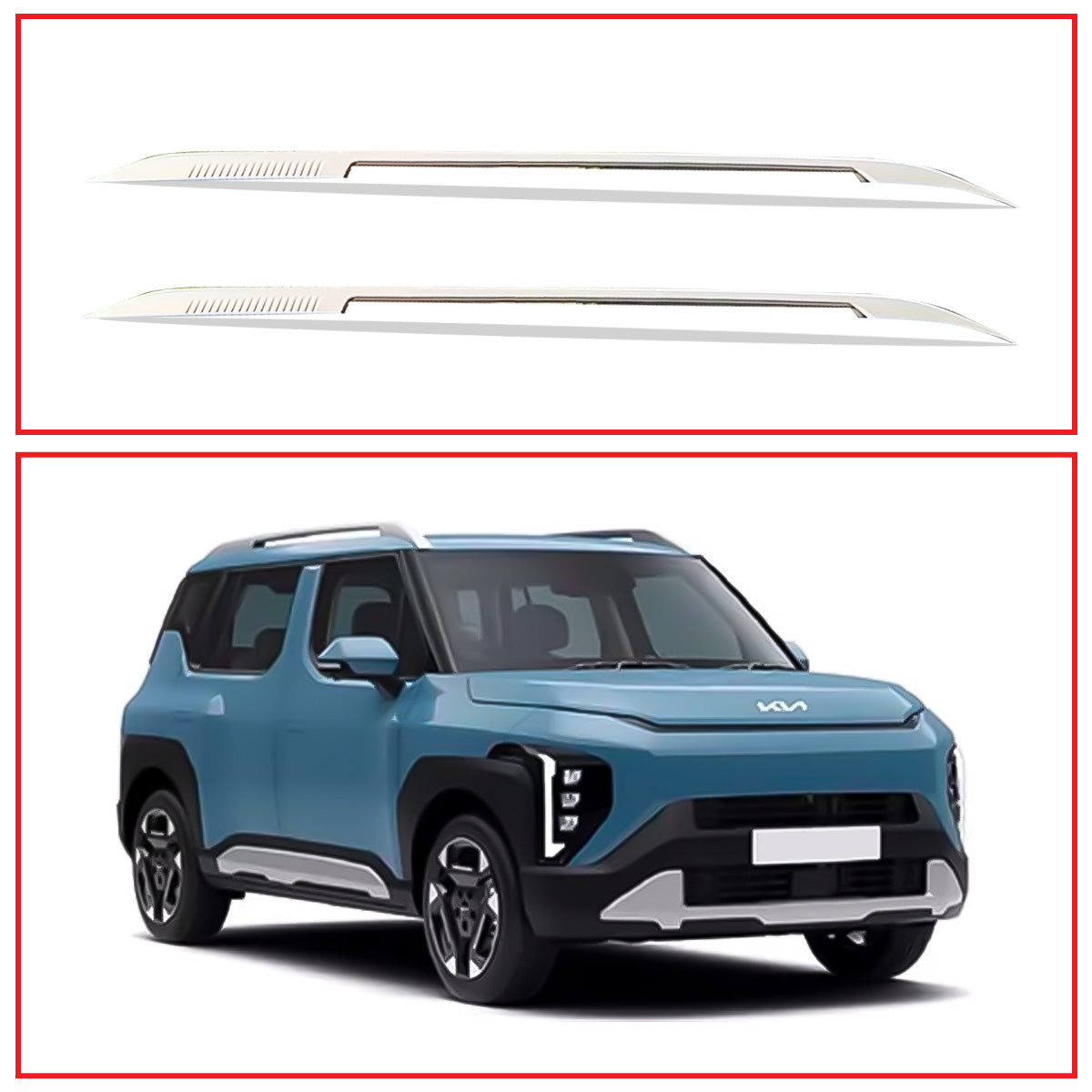 Kia Syros Roof Rails – Silver Finish | Compatible with All Models