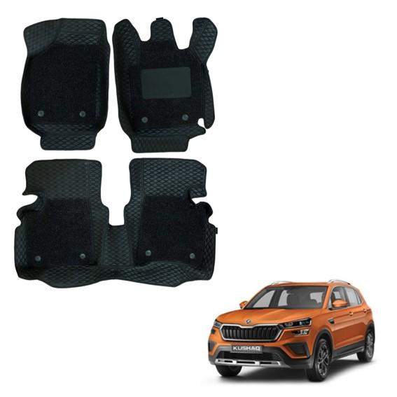 Premium Mat Carpet for Skoda Kushaq - Black Colour