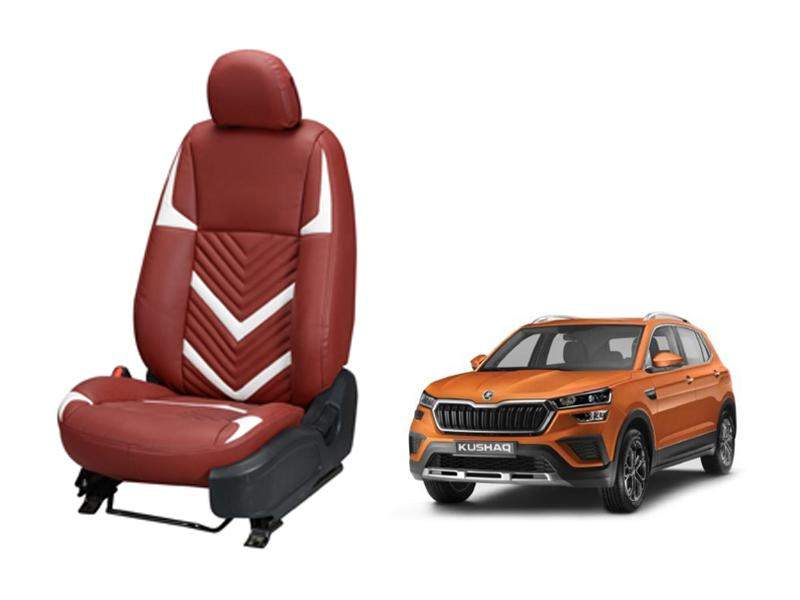 Skoda Kushaq Zig Zag SERIES 3D CUSTOM ART LEATHER CAR SEAT COVERS