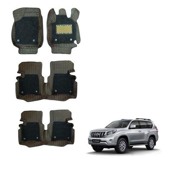 Toyota Land Cruiser Prado Luxurious 7D Mats - Silver/Tan Colour