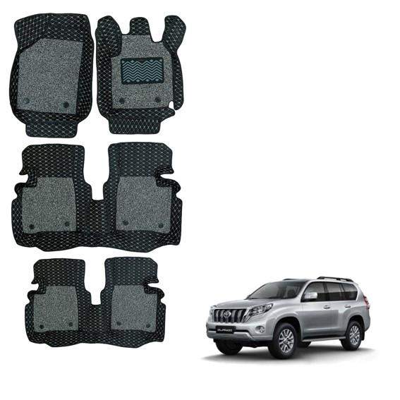 Toyota Land Cruiser Prado Spacious Foot Mats - Black/Grey Colour
