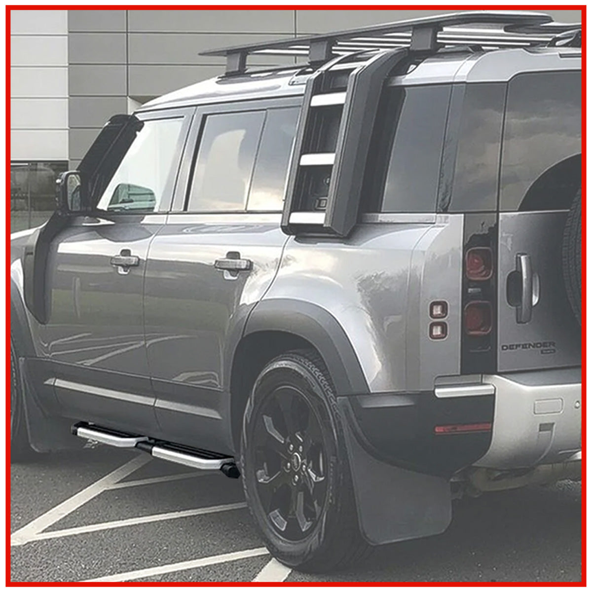 Land Rover Defender Side Stepper ( Side Foot Step ) || Black And Silver