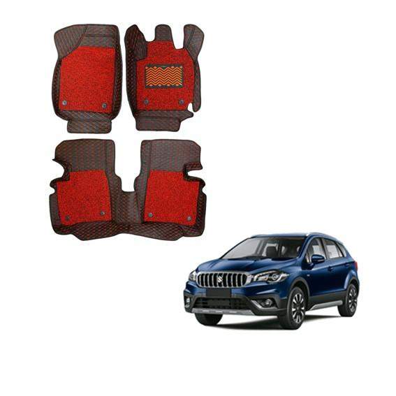Maruti Suzuki S-Cross Deluxe Floor Mats - Red Colour