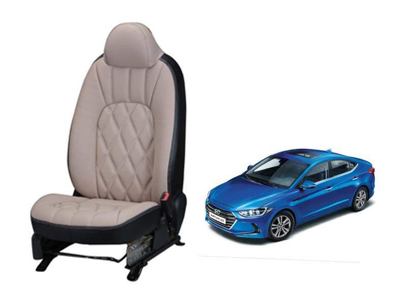 Hyundai New Elantra Art Leather Seat Cover - Threading Design