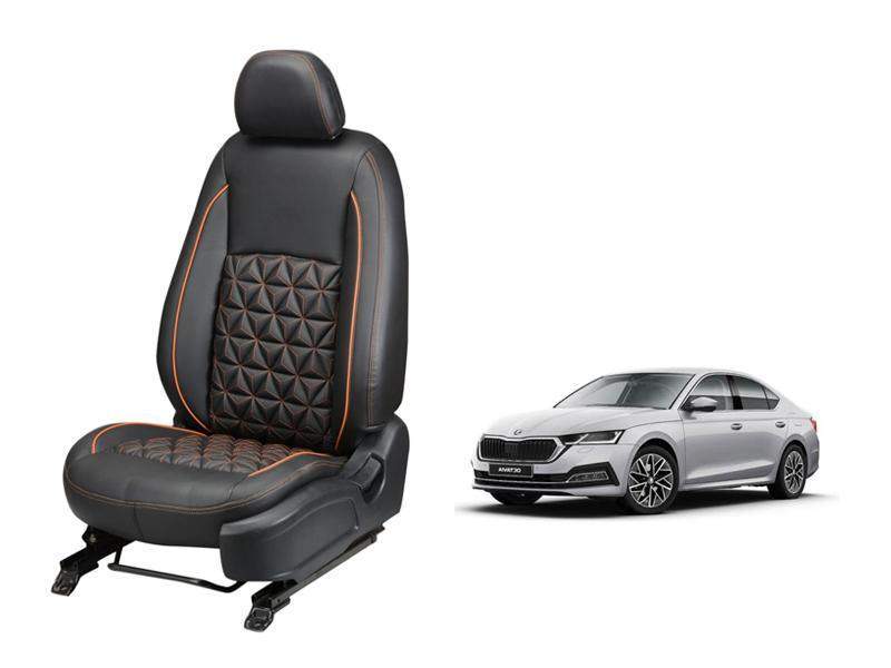 Skoda New Octavia Diamond Series 3D Custom Nappa Leather Car Seat Covers - Main Image