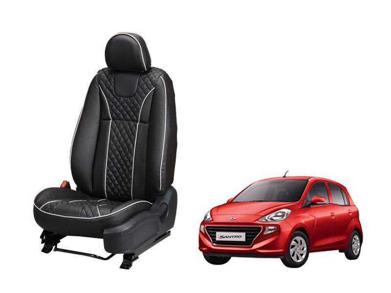 Hyundai New Santro Art Leather Seat Cover - Moon Design