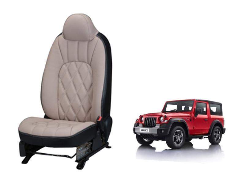 New Mahindra Thar Threading SERIES 3D CUSTOM ART LEATHER CAR SEAT COVERS