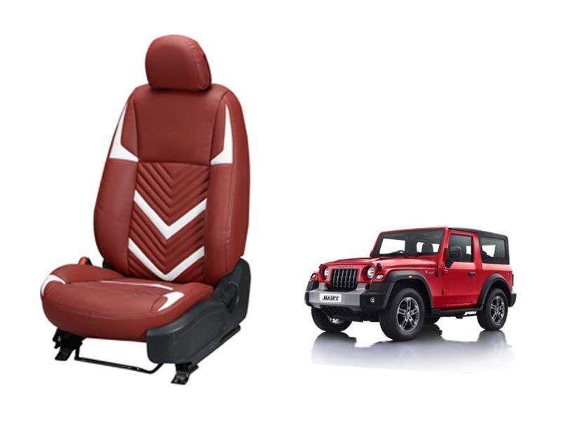 Mahindra New Thar Zig Zag SERIES 3D CUSTOM ART LEATHER CAR SEAT COVERS