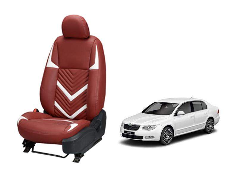 Skoda Old Superb Zig Zag SERIES 3D CUSTOM ART LEATHER CAR SEAT COVERS