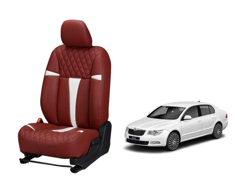 Old Skoda Superb Racing series 3D Custom art leather car seat covers