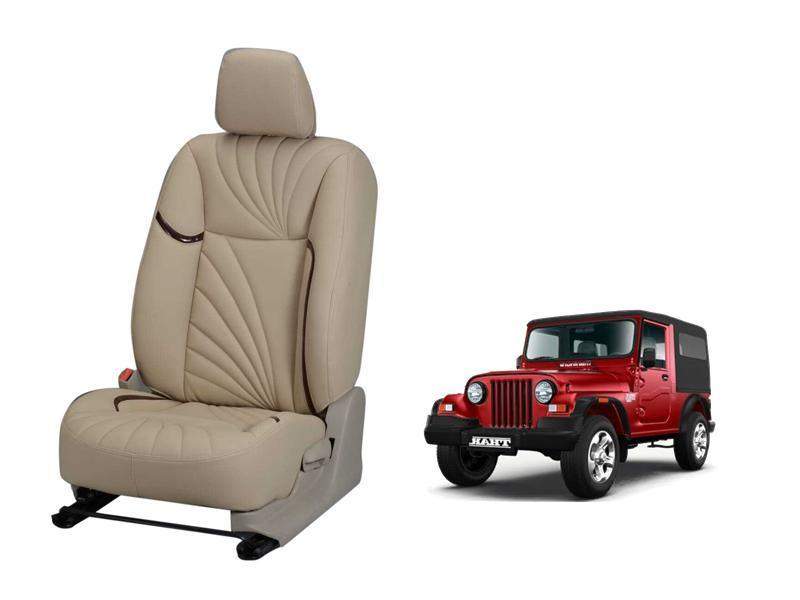 Mahindra Thar Dove Series 3D Custom Nappa Leather Car Seat Cover