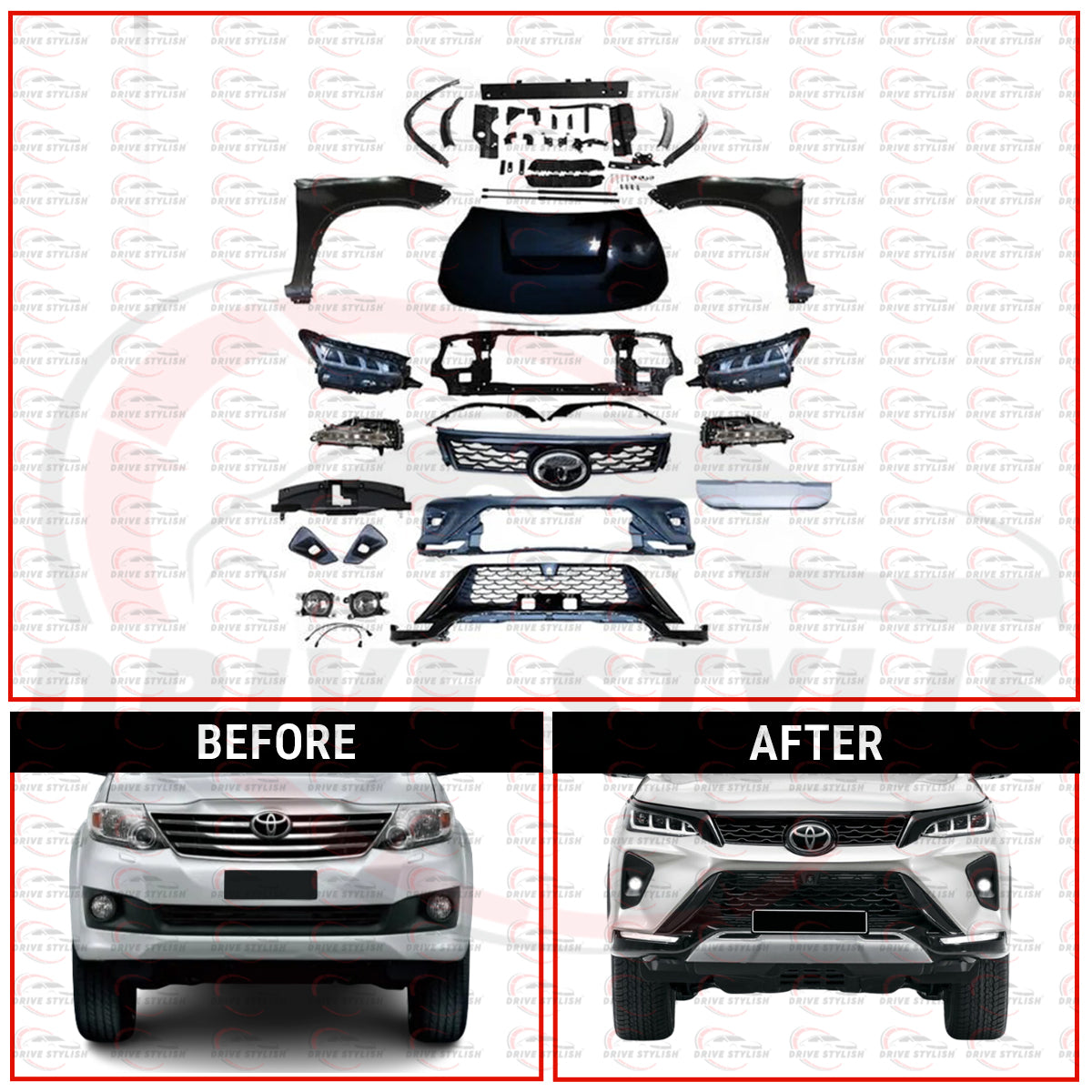 Old Fortuner To Legender Conversion Kit || 2015-2015 To Legender