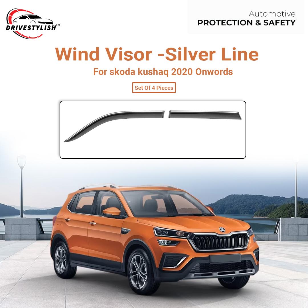 Skoda Kushaq Wind Visor - Silver Line