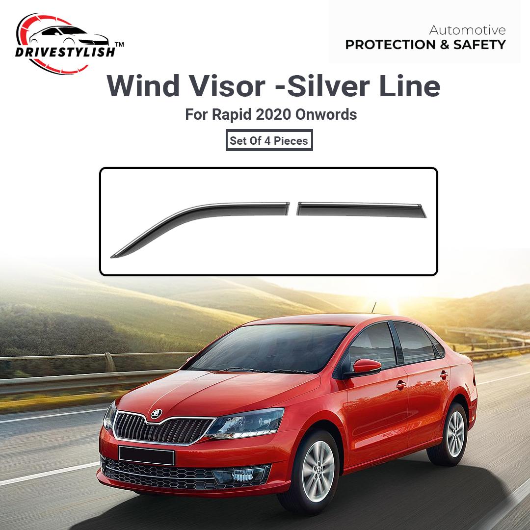 Skoda Rapid Wind Visor - Silver Line