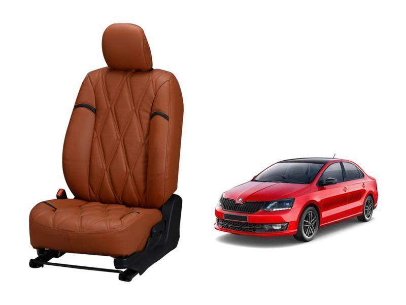 Skoda Rapid Kite Series 3D Custom Nappa Leather Car Seat Covers